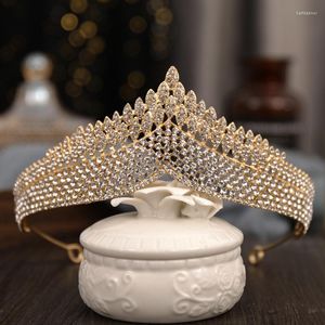 Haarclips Luxus -Strass -Tiaras und Kronen Braut Braut Hochzeit Stirnbänder für Schleierdekor Schmuck Prinzessin Diadem Frauen Kopfbedeckung