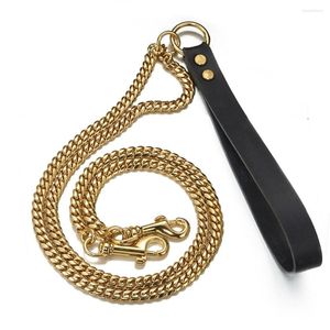 Correntes grandes coleira de cão de ouro de 10 mm de aço inoxidável de aço forte treino firme colmilhas de link cubano Miami Chain Double Pet Double Pet