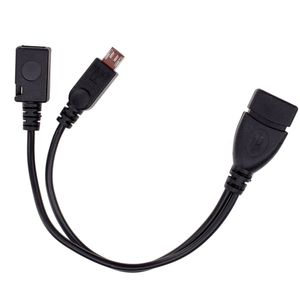 2 I 1 OTG Micro USB Host Power Y Splitter Connector USB2.0 Adapter till Micro 5 -stifts manlig kvinnlig kabel