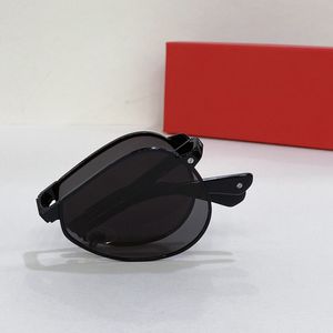 Óculos de sol para homens mulheres verão Estilo dobrável estilo anti ultraviolet Retro Plate Metal Metal Oval Caixa aleatória