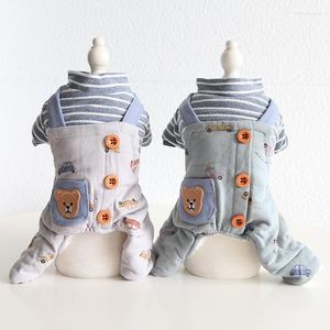 Abbigliamento per cani Cartoon Car Bear Stampa Cani Abbigliamento per animali a quattro zampe Autunno / Inverno Roupa Cachorro Abbigliamento Tuta a quattro zampe per Perros