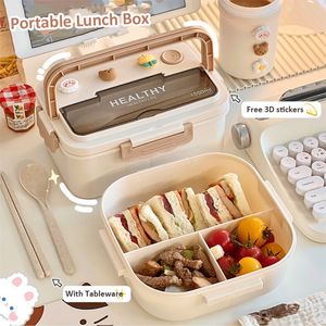Bento Boxes Kawaii Lunch for Girls Portable School Kids Plastic Picnic with Mulowave Food Storage Containers 221027