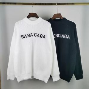 Tröja hoodie män designers allover brev tekniska fleeces tröjor tryckt otton stickade crewneck män kvinnor brev paris sportkläder svart