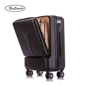 Rodas de mala de bagagem de bagagem de bagagem criativa beasumore homens carrinhos de viagem Bolsa de viagem na roda polegada Cabin senha J220707