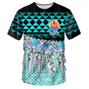 Męskie koszule Tahiti Polynesia koszula 3D Drukuj na Hawajskie TEES TOES TOPS MĘŻCZYZN/KOBIETKA TEE Zabawna koszulka Pet T-shirt