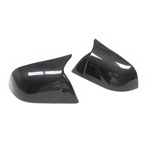 Car Horned Style Modified Mirror Cover Carbon Fiber Side Rearview Wing Mirrors Shell Caps for Tesla Model 3 Y