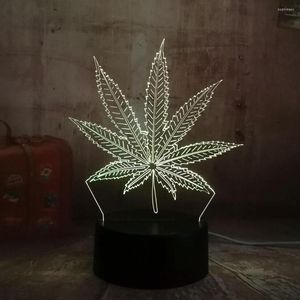 Night Lights Beautiful Leaf 3D LED Lamp House Decoration Sleep Light Desk Table Holiday Toy Flash Party Decor Lava