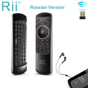 Teclados RII I25A 2.4G Mini -teclado sem fio, Universal Air Mouse Remote Control com fone de ouvido para TV inteligente Android Box Fire 221027