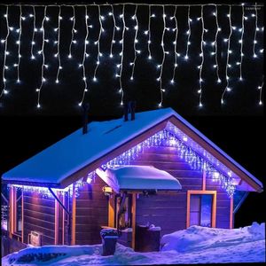 Strings Street House Garlands Outdoor Christmas Decoration Festoon LED Gardin Icicle String Lights Droop 0,6-0,8 m för Eaves Dekorativa