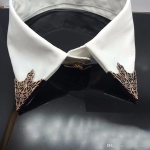 Fashion alloy brooch Hollow pattern collar angle Palace retro Triangle shirts collar pins women men Jewelry