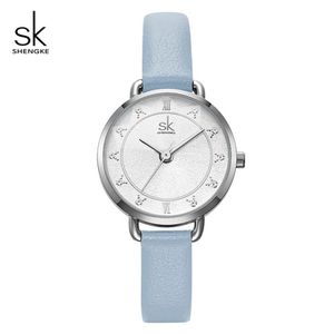 Shengke Creative Glitter Dial Women Leather Wrist Watch Movement Quartz Watches Slim Buckle Strap Reloj Mujer Montre Femme#K9001186p