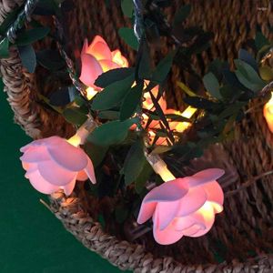 Str￤ngar LED Rose Flower String Lights 6M 40Led Christmas Garland Fairy Powered Outdoor For Wedding Garden Party Battery/USB Decor
