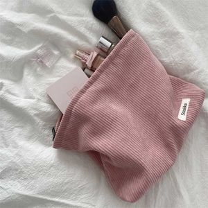 Bolsas Mulher Corduroy Cordamento Mulheres Bolsa Cosm￩tica Culp￣o de Culgor de Takep Bolsa Viagem ￠ M￣o Casos de Lipstick Casos Moda Z￭per em bolsa de telefone