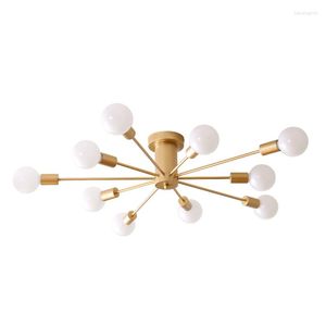 Ceiling Lights Retro Multiple E27 Lamp Base 6/8/10 Heads Black/White/Gold For Living Room / Dining Vintage