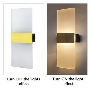 Modern Mini LED Wall Lamp Acrylic 85-265V 6W Simple Bedroom Sconce Living Room Bedside Stair Home Decor inomhus väggljus fixturer