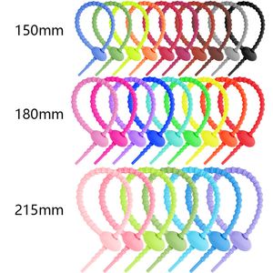 Cabo de silicone reutilizável Ties zíper laços de alimentos multifuncionais Organizador de clipes de clipes de vedação para o pacote de escritório em casa ferramenta lx5229