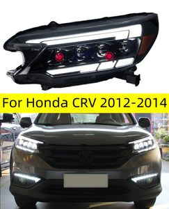 Bilkastare för CRV 2012-2014 CR-V LED Auto Headlight Assembly Upgrade Projector 4 Lens Dynamic Signal Lamp Tool Accessories