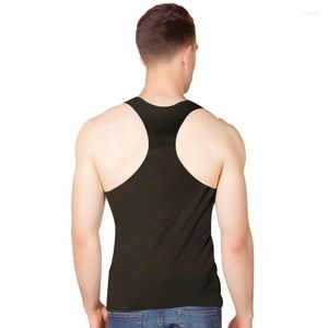 Camisetas para hombres Tamas m￡s grandes XXXL Moda Modal Modal Vest 7xl Summer puro color hombre hombres Altos chalecos de ocio de la elasticidad