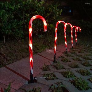 Juldekorationer Solar Lights Candy Cane Pathway-Markers inomhus utomhus gård uteplats gångväg nattljus trädgårdsdekor