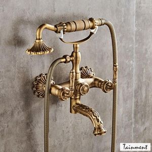 Bathroom Shower Sets Retro Head And Faucet Set Hand-held Wall Sprinkler Bath Antique Telephone Kit For
