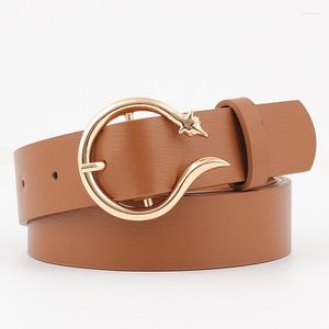 Belts Designer Women High Quality Faux Leather Strap Pin Buckle Brown Waist Belt Cinturones Femmes 2022