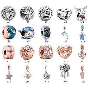 Nuovo 925 Sterling Silver Fit Pandora Charms Braccialetti Ocean Starfish Shell Dolphin Family Tree Charm