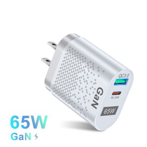 Handy-Ladegeräte 65-W-GaN-PD-Schnellladegerät für europäische/amerikanische/britische/koreanische/australische Computeradapter