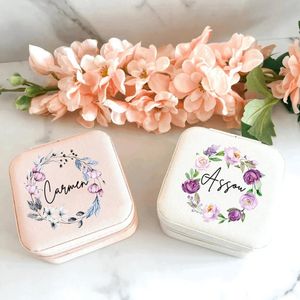 Jewelry Boxes Personalized Box Wreath With Name Jewellery Ring Girls Travel Case Bridesmaid Proposal Gifts For Her Drop Delivery 2022 Smtx2