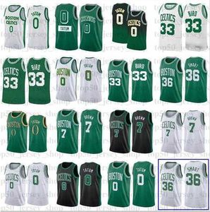 Jayson 0 Tatum Basketball Larry 33 Bird Jersey Men Jaylen 7 Brown Marcus 36 Smart Giannis 34 Antetokounmpo S-2XL