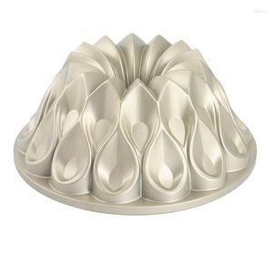 Stampi da forno Corona Bundt Pan Famiglia Genitore-figlio Raccolta Torta Stampo fai da te Champagne Oro 9,8X4 pollici