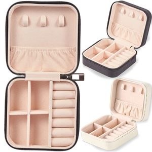 Jewelry Boxes Storage Box Pu Leather Display Organizer Zipper Case Travel Makeup Bag Earring Holder 10X10X Drop Delivery 2022 8L