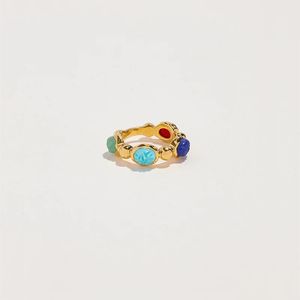 Ins French Niche Design ring Autumn New Color Stone Ring Retro Simple Personality Style All-Match Fashion Jewelry Gift