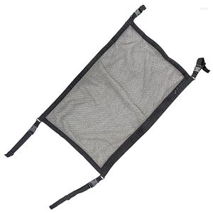 Bilarrangör 1 PC Black Universal Bortable Portable Roof Sundries Net Bag Bagage Hanging Double-Layer Port Storage With Zipper