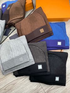 Hatt Halsduk Set För mössor Herr Kvinnor Vinter 2-delade Designerkepsar Sjal Designer Mössor Halsdukar Ull Mössa Wrap Scarfs