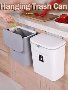 Waste Bins Hanging Trash Can for Kitchen Large Capacity Recycling Garbage Basket Bathroom Wall Mounted Rubbish Bin with Lid 221027