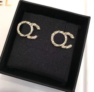 20color 18K Gold Plated Fashion Designers Letters Stud Luxury Women Long Earrings Crystal Rhinestone Pearl Earring Wedding Jewelry Accessories