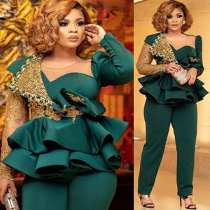 الدانتيل وصمة عار الدانتيل فساتين حفلة موسيقية هنتر الأخضر العربي aso ebi peplum crystals evending second stree suit buit suit suit