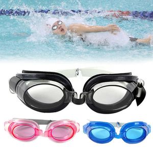 Goggles Professional Swimming Goggles med vattentäta öronproppar Näsklipp Vuxen Barn Simma glasögon justerbar anti-dimma dykning L221028