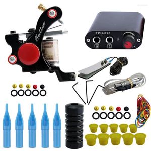 Tattoo Guns Kits Beginner Machine Shading Lining Power Supply Needle Tube Grip Ink Cups Supplies Full Sleeve