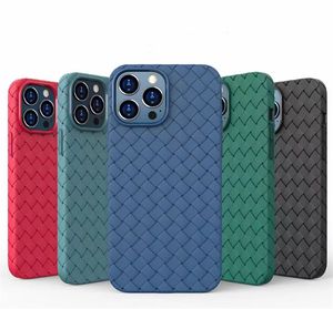 Andningsbara vävda mönster Telefonfodral för iPhone 14 Pro Max 13 12 11 XS XR Fashion Checkered Cooling Cover Anti Drop stockproof