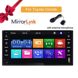 7" Car Radio Android IOS MirrorLink Bluetooth USB MP5 Multimedia Player For Toyota Corolla Universal Auto Stereo with external Microphone