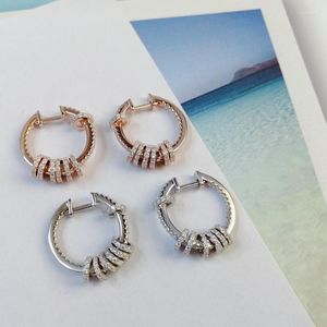 Sırtlar Küpe 925 Gümüş Turning Circle Moda Mizaç Mücevherleri Kadın Yıldönümü Hediyeleri