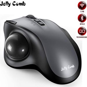 M￶ss Jelly Comb Bluetooth2.4G Trackball Mouse Ergonomisk laddningsbar tr￥dl￶s f￶r Mac Gamer 2400DPI Gaming Mause 221027