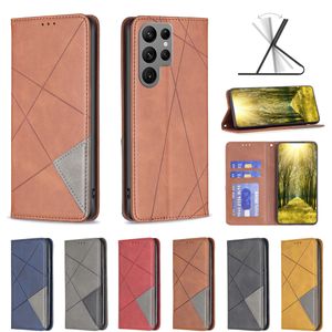 Geometri Deri Cüzdan Kılıfları İPhone 15 14 artı 13 Pro Max 12 11 Xr XS 8 7 6 Dikey Hibrit Hit Kapatma Hibrid Flip Kapak Vintage Geometrik Em Manyetik PU Pouch