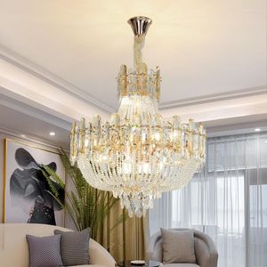Pendant Lamps 2022 Designer French Bead Chain Living Room Crystal Chandelier Luxury El Lobby High-End Restaurant Lighting