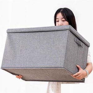 Storage Boxes Bins 5 Sizes Cube Nonwoven Folding Storage Box For Toys Fabric Bins With Lid Home Bedroom Closet Office Nursery Orga Dhkjb