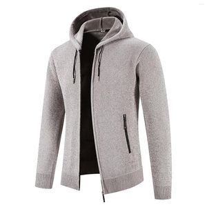 Supomos masculinos Autumn Inverno com capuz com zíper do cardigan Men Jackets Coats moda moda listrada casaco masculino G3