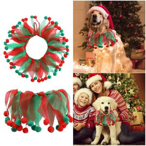 Colarinho de cachorro colarinho de natal colarinho de estimação vestido de férias ajustável vermelho e verde para gatos cães cães fofinhos gatos de gato