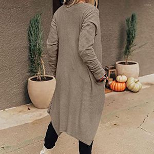 Women's Knits Knitted Cardigan Long Sleeve Winter Sweater Outerwear Women Solid Color Loose Jacket Coat
