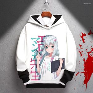 Erkek Hoodies Erotik Karikatür Öğretmeni Cosplay Anime Çevresinde Kazak Renkli Baskı Peluş Ceket Sıradan Kapüşonlu Gevşek Kalın Hoodie